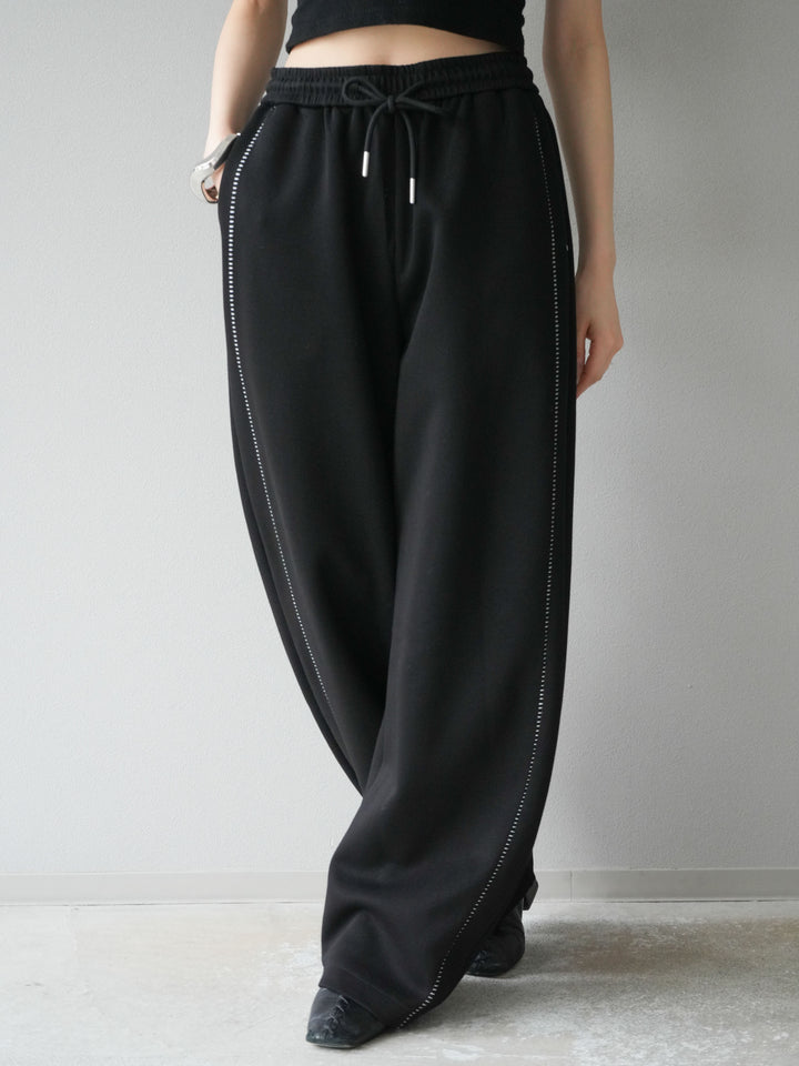 [予約]ハンドステッチ風スウェットパンツ/ブラック