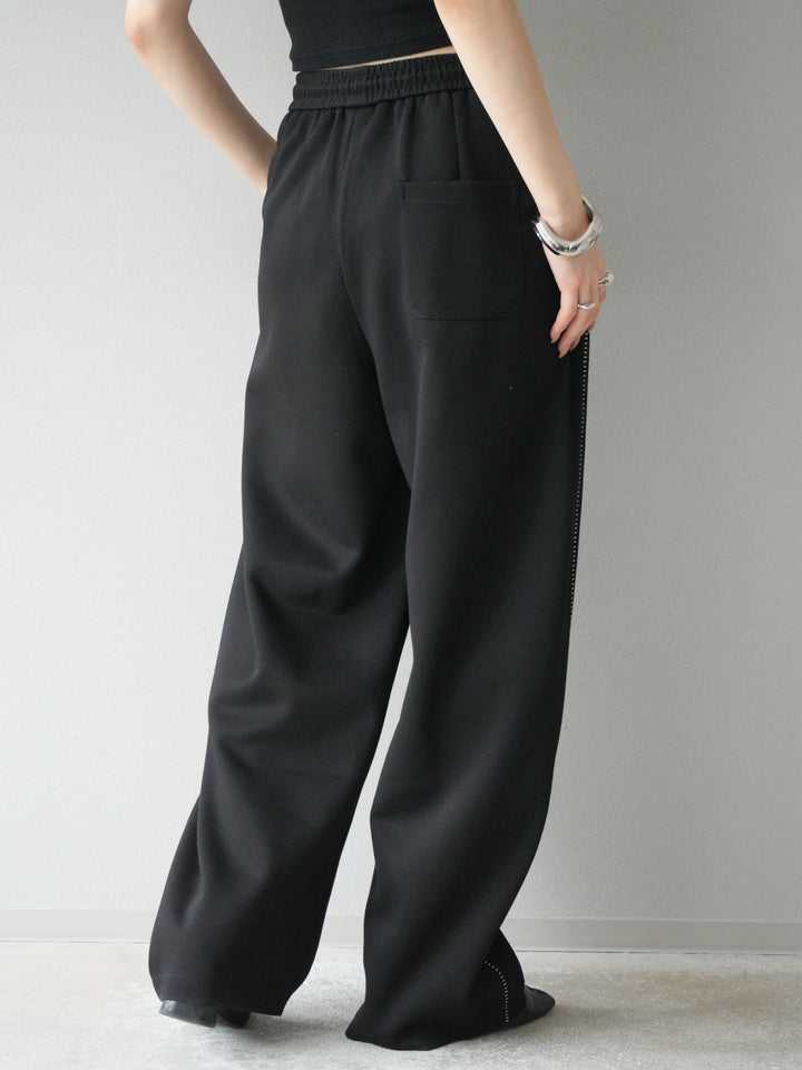 [予約]ハンドステッチ風スウェットパンツ/ブラック