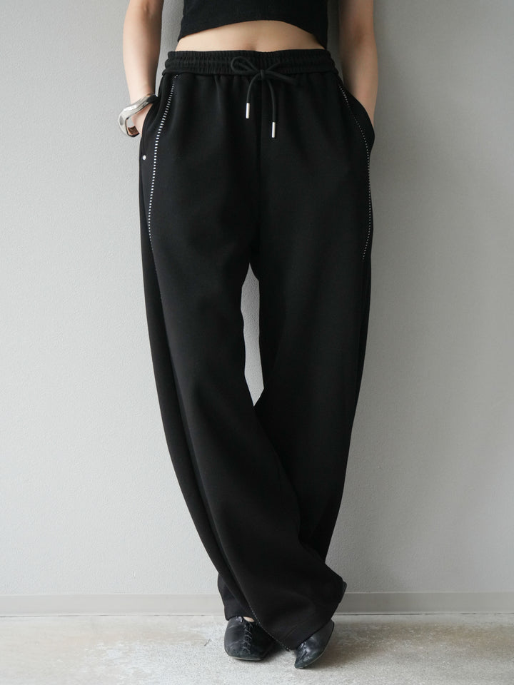 [予約]ハンドステッチ風スウェットパンツ/ブラック