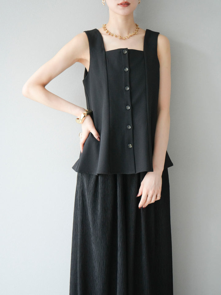 [予約]ペプラムベスト/ブラック