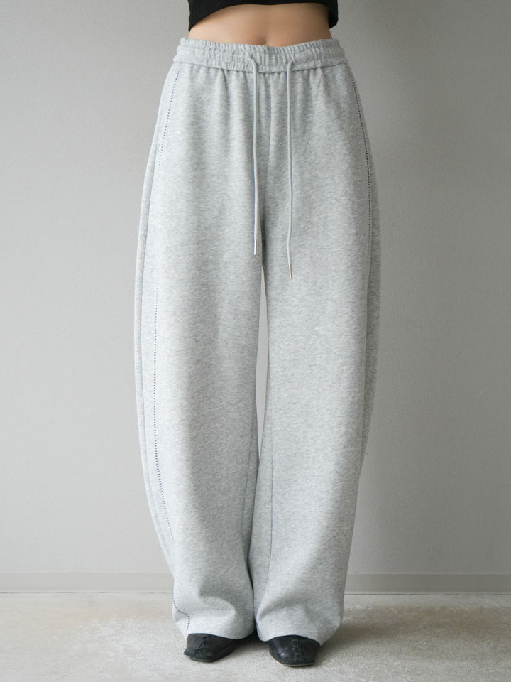 [予約]ハンドステッチ風スウェットパンツ/グレー