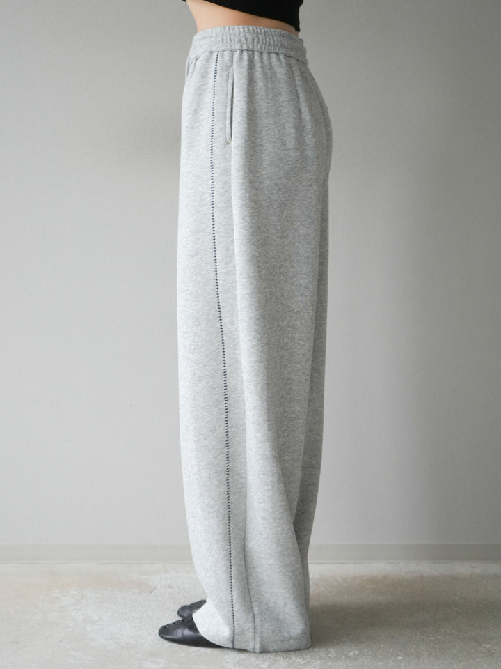 [予約]ハンドステッチ風スウェットパンツ/グレー