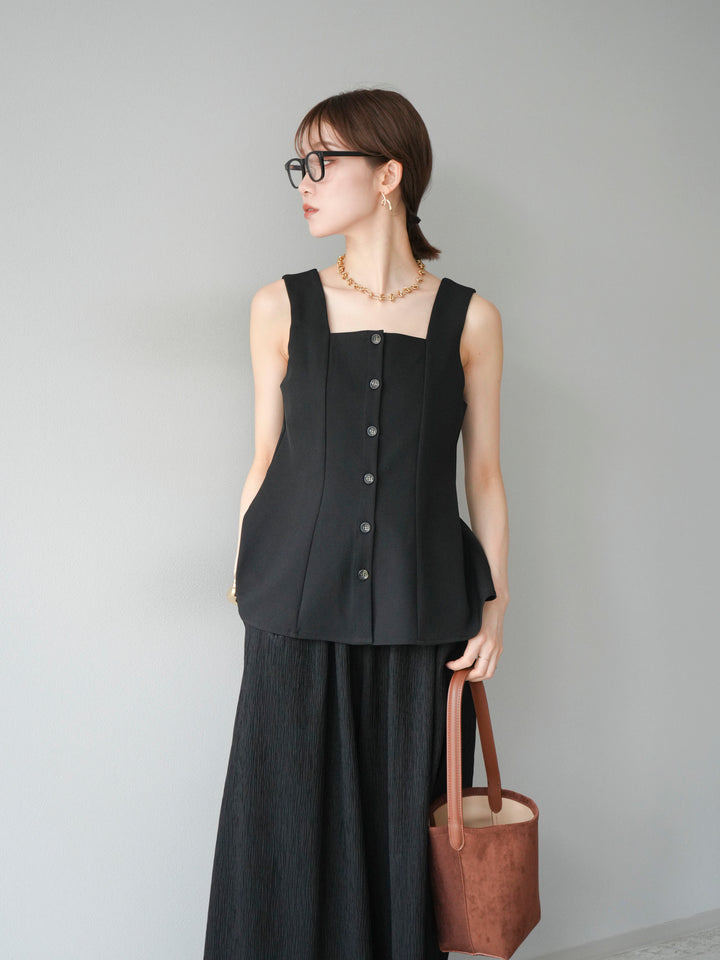 [予約]ペプラムベスト/ブラック