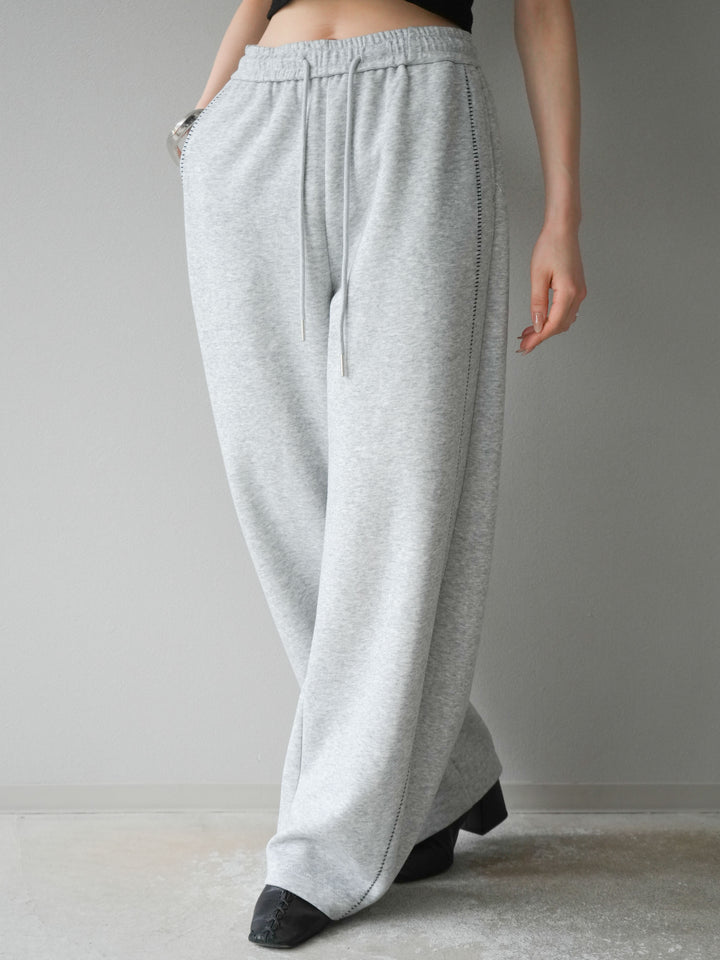 [予約]ハンドステッチ風スウェットパンツ/グレー