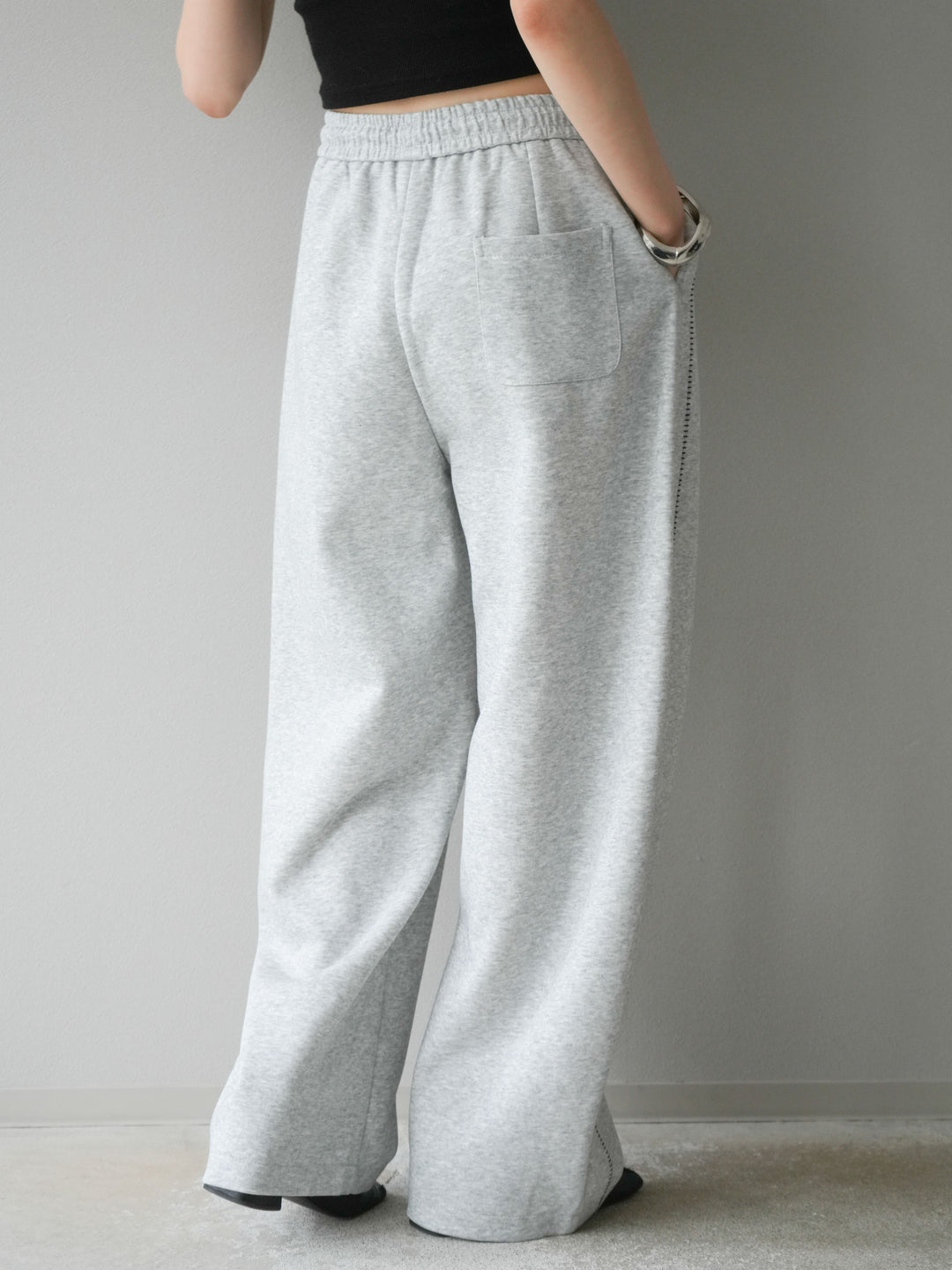 [予約]ハンドステッチ風スウェットパンツ/グレー