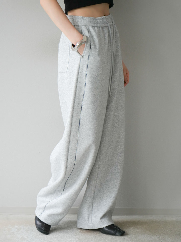 [予約]ハンドステッチ風スウェットパンツ/グレー