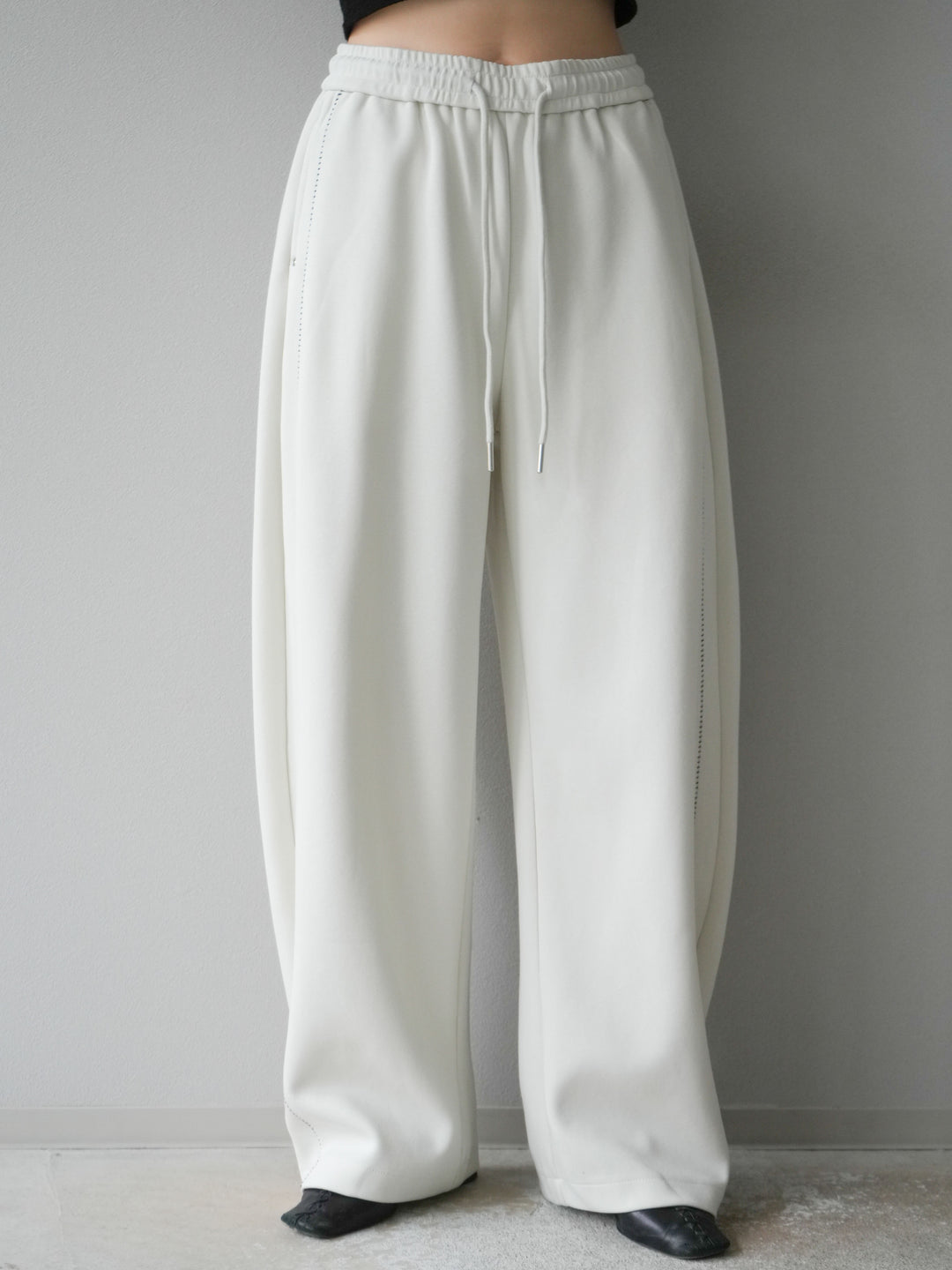 [予約]ハンドステッチ風スウェットパンツ/アイボリー