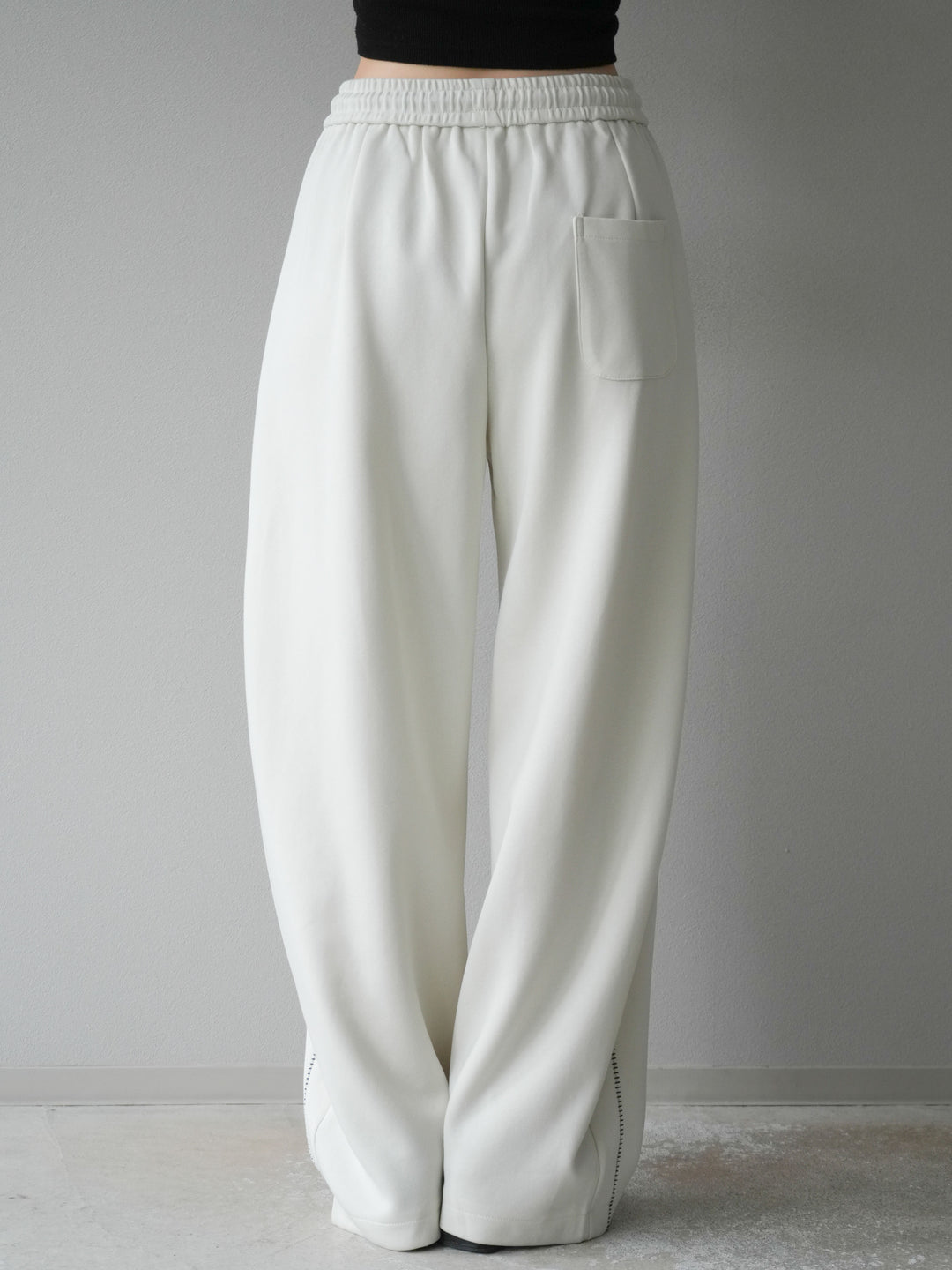 [予約]ハンドステッチ風スウェットパンツ/アイボリー