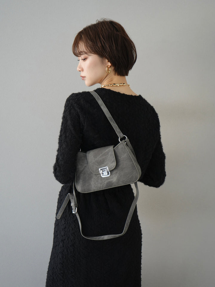 [Pre-order] Irregularly dyed mini shoulder bag/charcoal