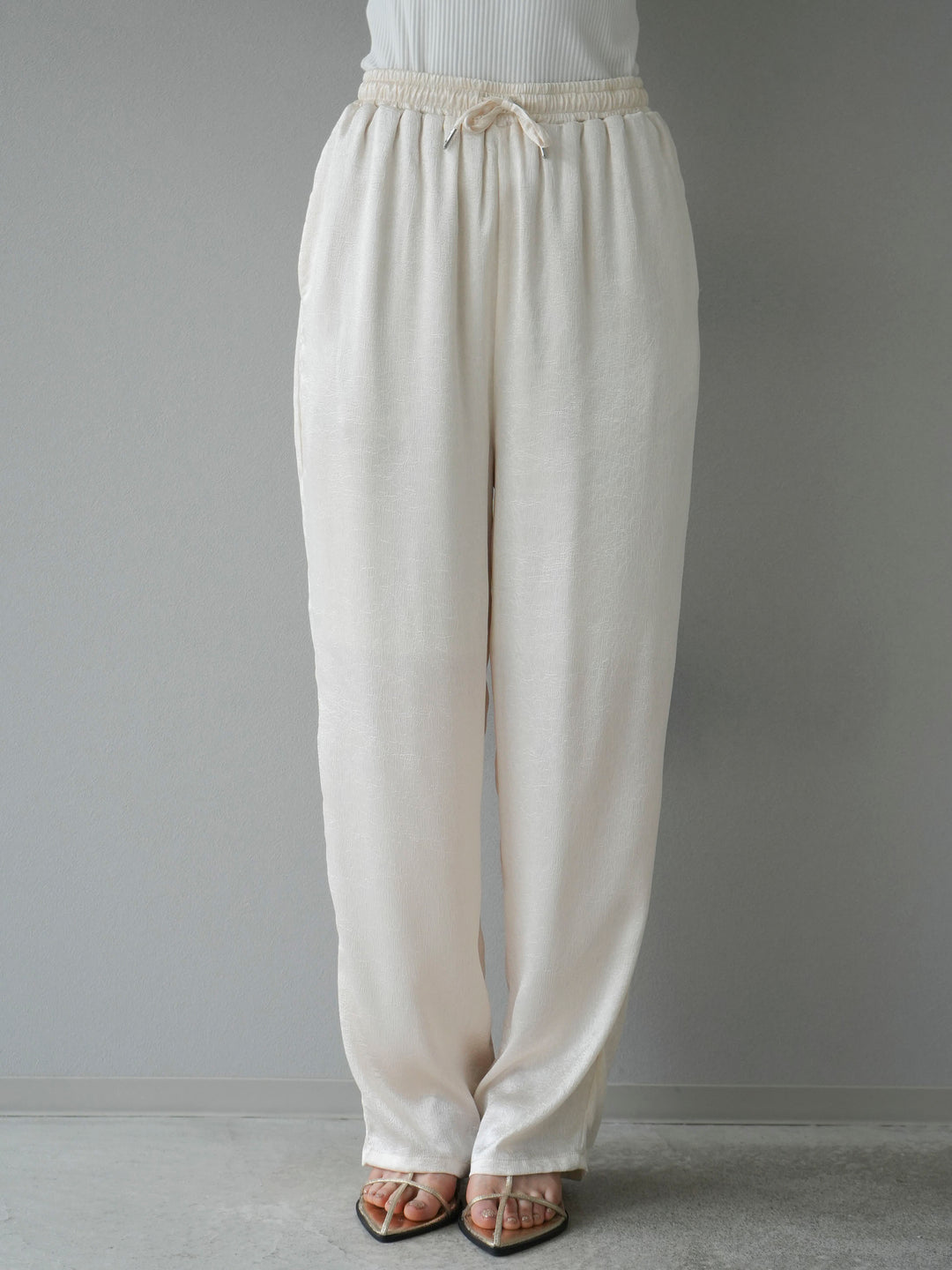 [Pre-order] Washer Satin Easy Pants/Ivory