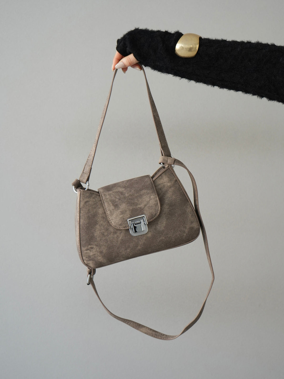 [Pre-order] Irregularly dyed mini shoulder bag/brown