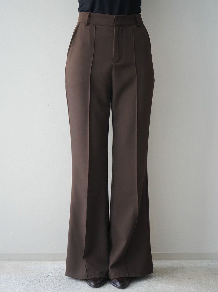 [予約]センターシームフレアパンツ/brown