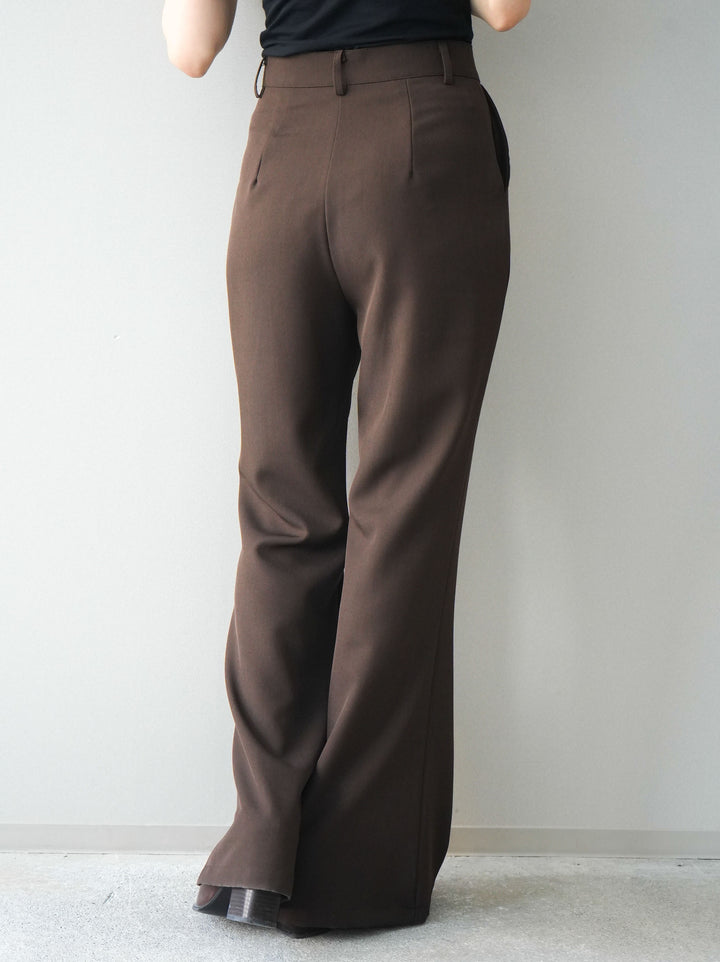 [予約]センターシームフレアパンツ/brown