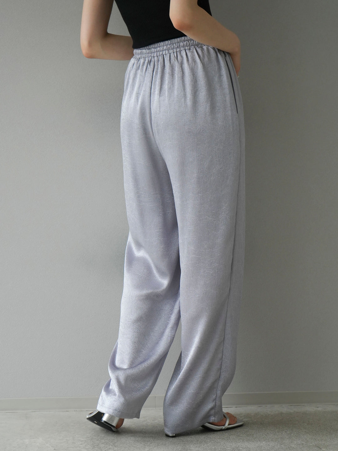 [Pre-order] Washer Satin Easy Pants/Silver