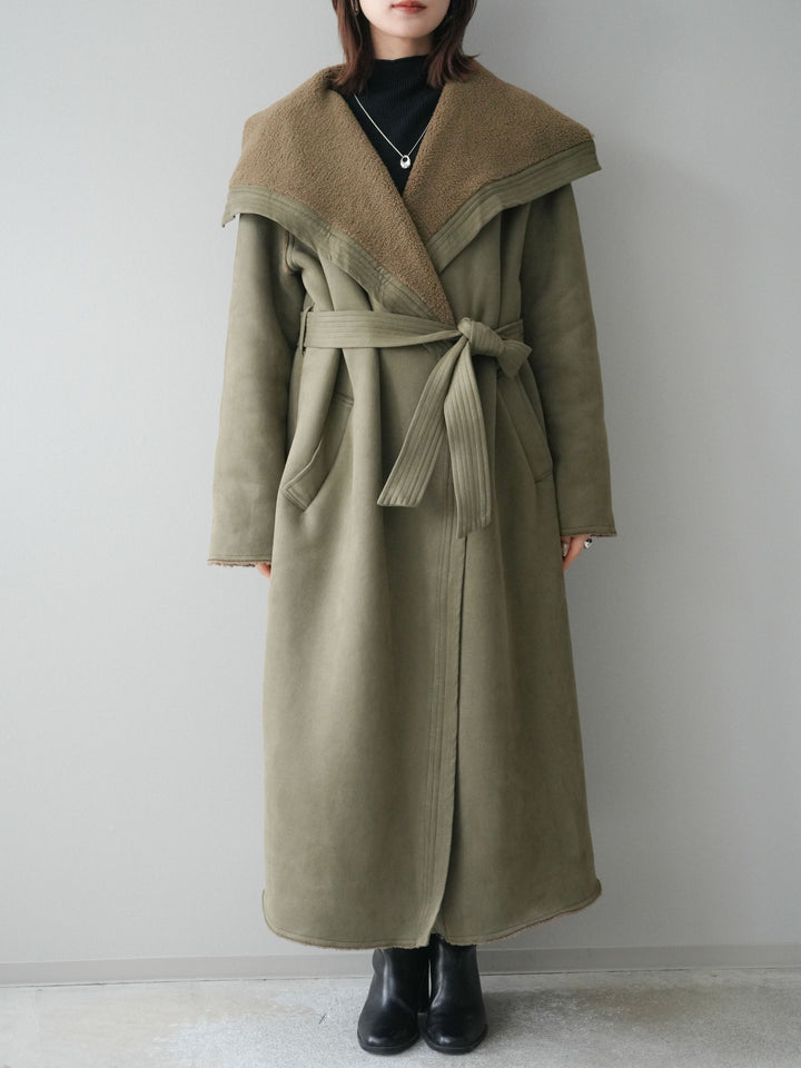 [予約]BIGカラームートンコート/khaki