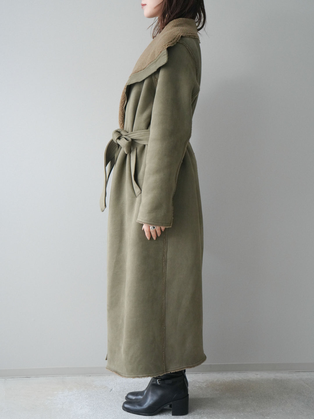 [予約]BIGカラームートンコート/khaki