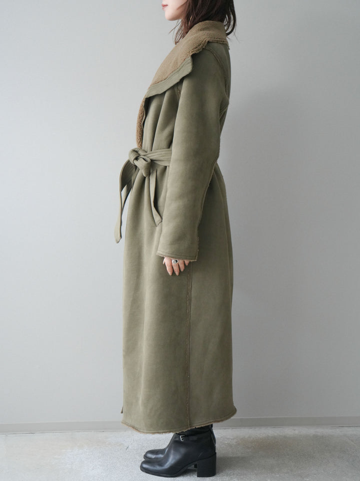 [予約]BIGカラームートンコート/khaki