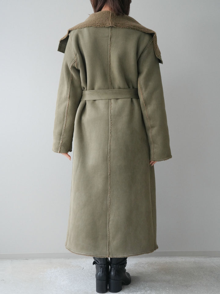 [予約]BIGカラームートンコート/khaki