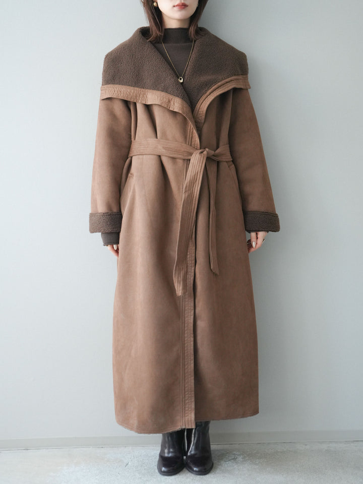 [予約]BIGカラームートンコート/brown