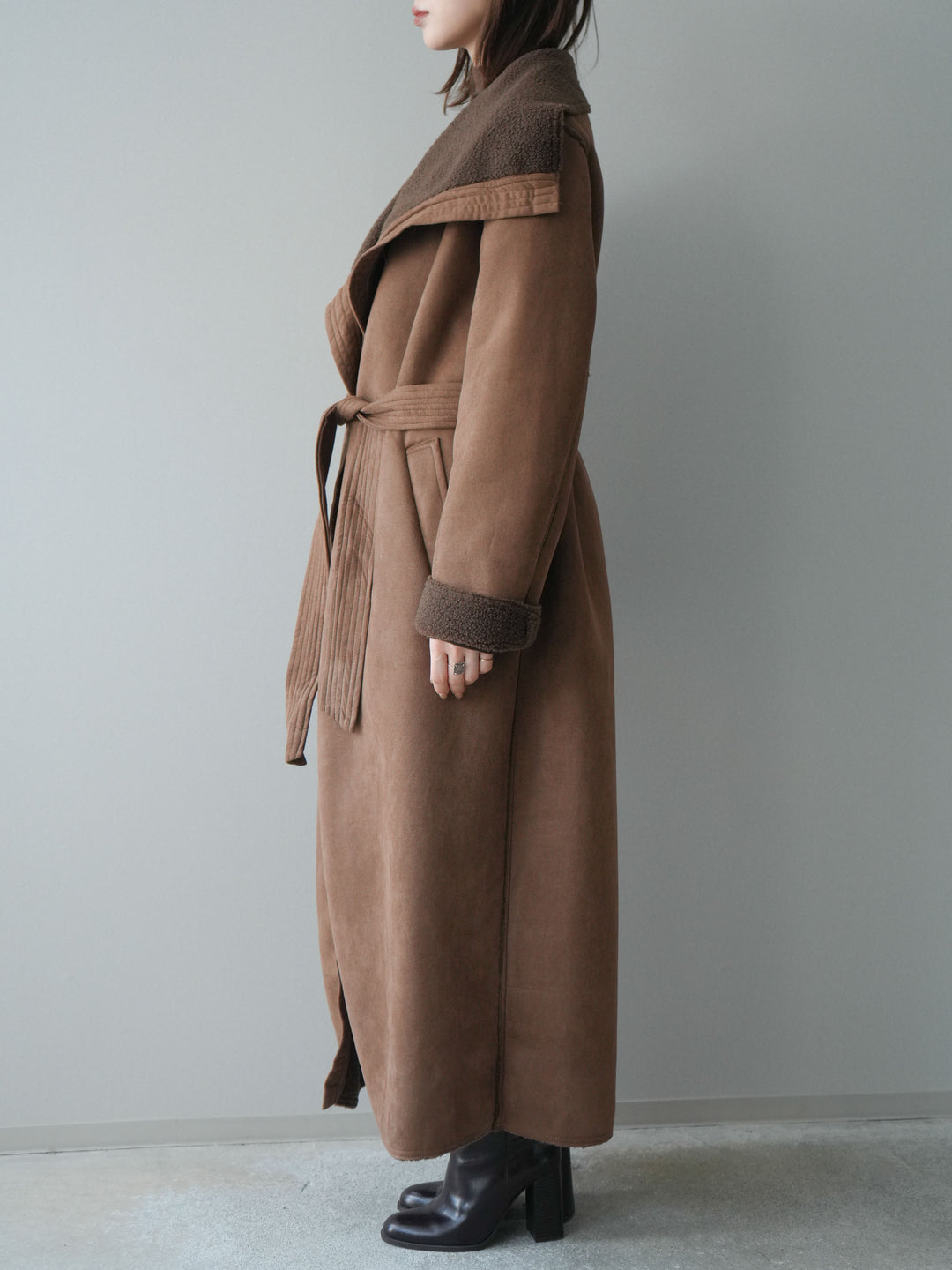 [予約]BIGカラームートンコート/brown