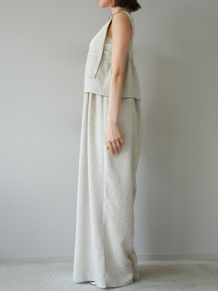 [予約]サマーツイードケープサロペット/アイボリー