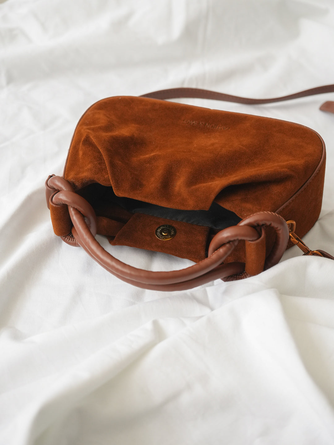 [予約]デザインハンドルスエードミニBAG/brown