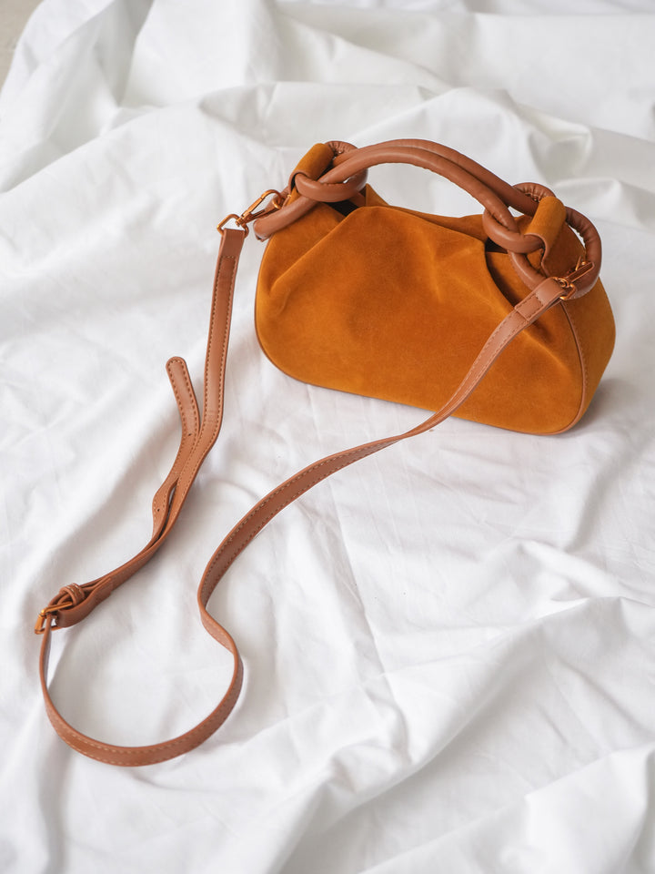 [予約]デザインハンドルスエードミニBAG/yellow