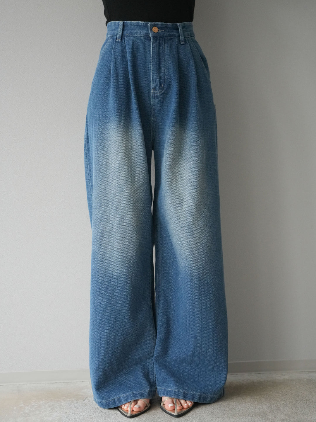 [SET] 流蘇牛仔背心＆褲子套裝/藍色（2件套）