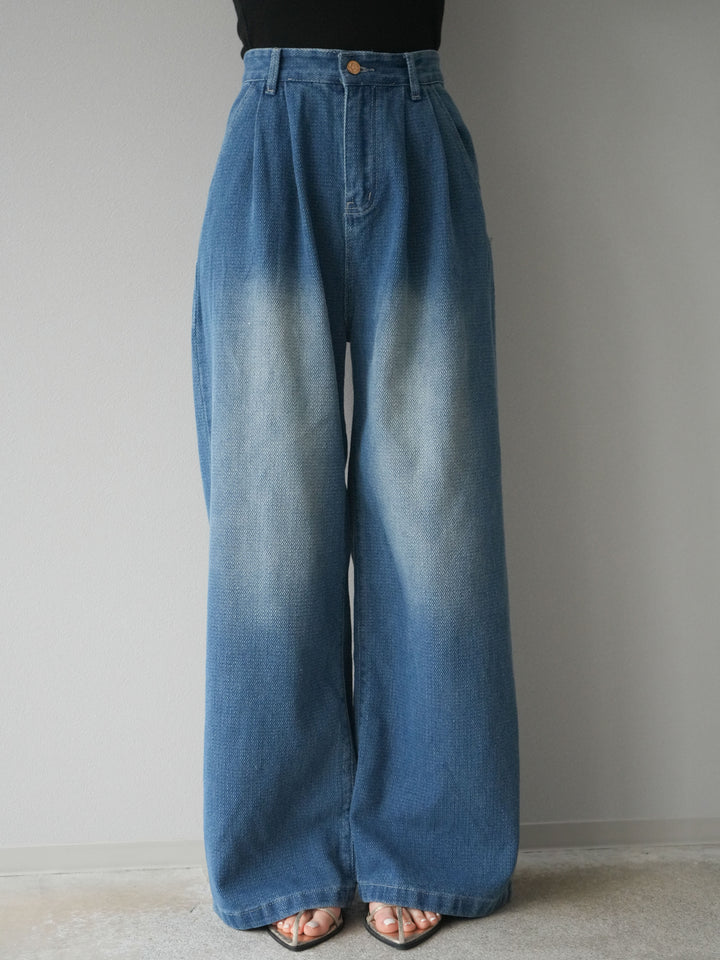 [SET] 流蘇牛仔背心＆褲子套裝/藍色（2件套）