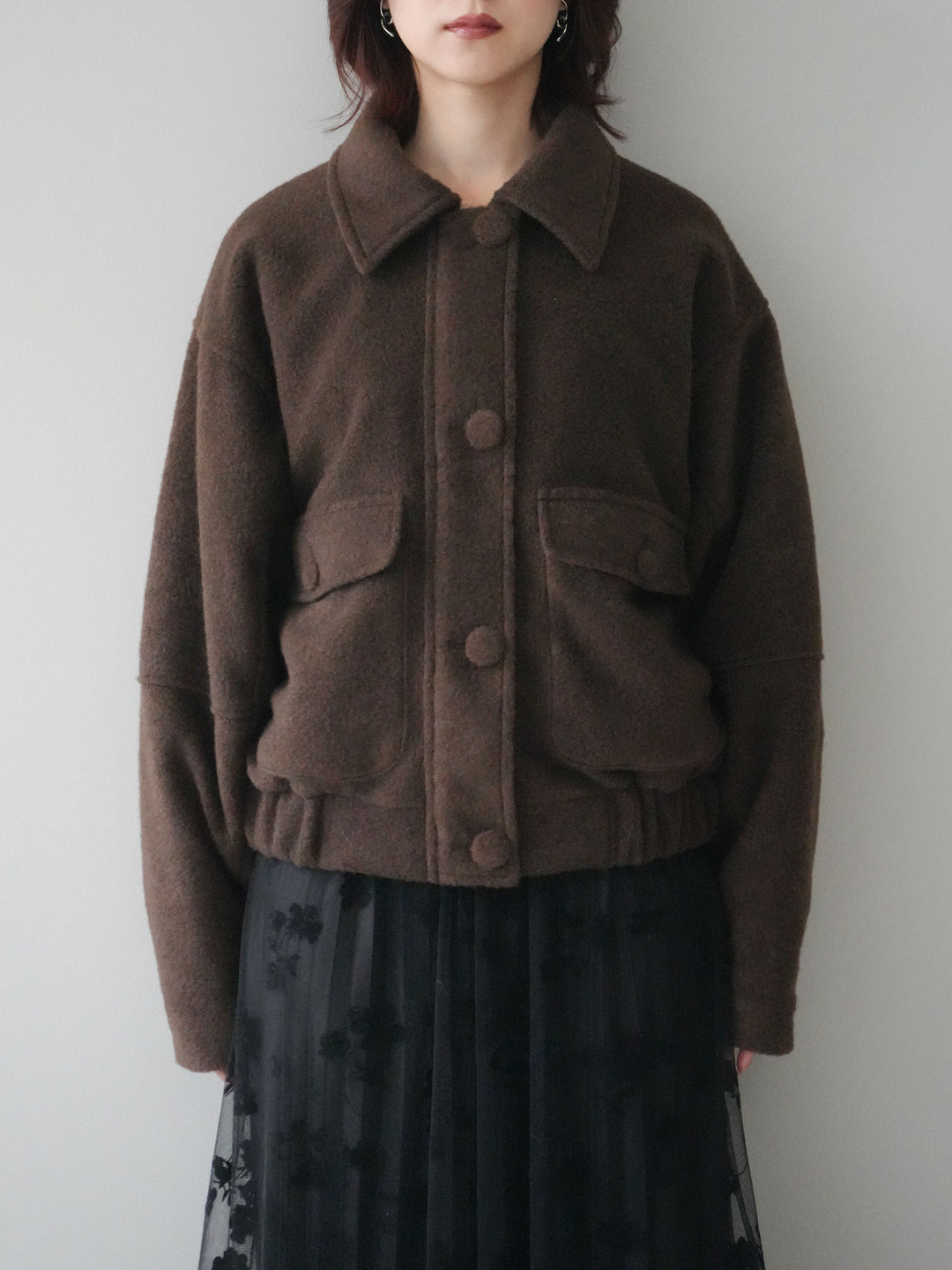 [予約]ウールライクフライトジャケット/brown