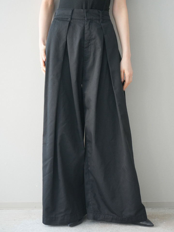 [予約]ツイルタックチノワイドパンツ/black