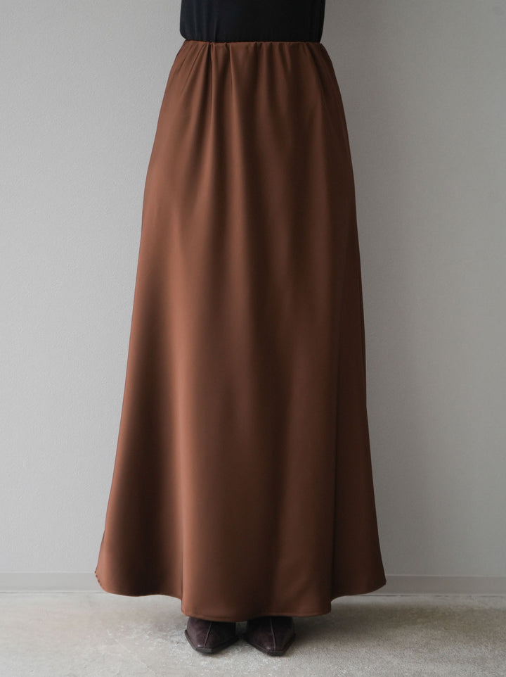 [予約]リラックスサテンナロースカート/モカ