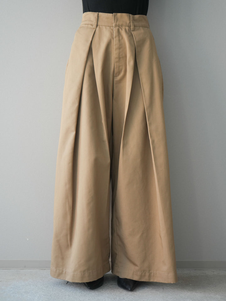 [予約]ツイルタックチノワイドパンツ/beige