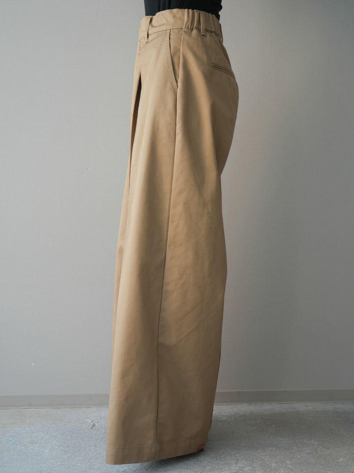 [予約]ツイルタックチノワイドパンツ/beige