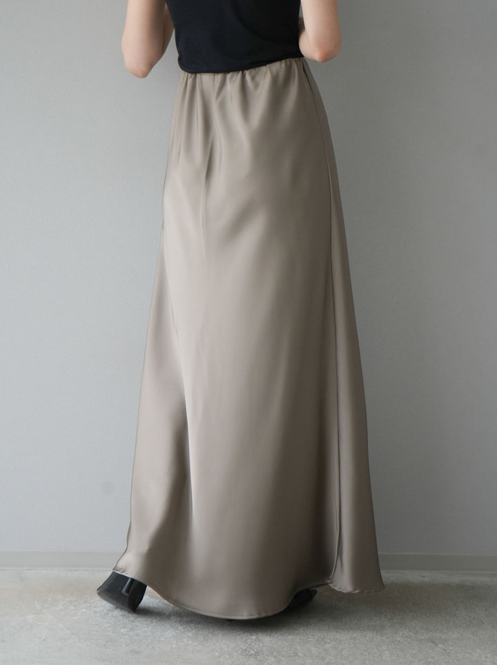 【預購】寬鬆緞面窄裙/灰色