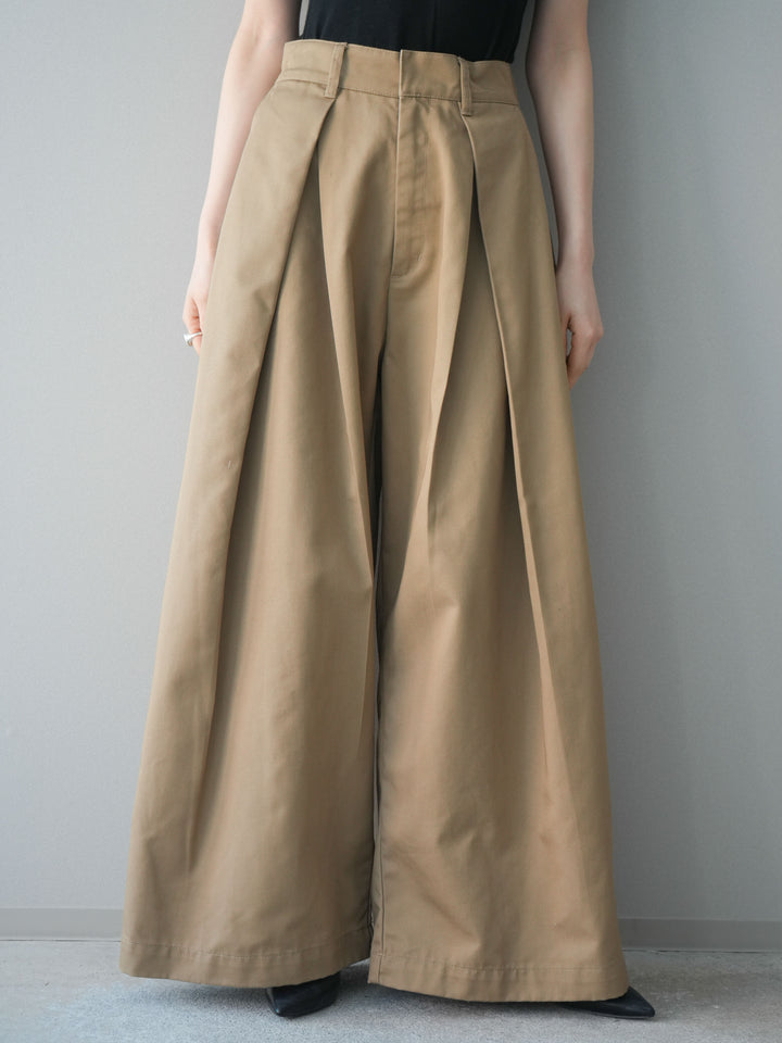 [予約]ツイルタックチノワイドパンツ/beige