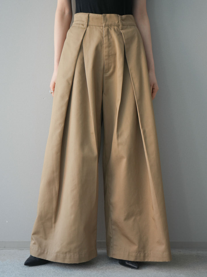 [予約]ツイルタックチノワイドパンツ/beige