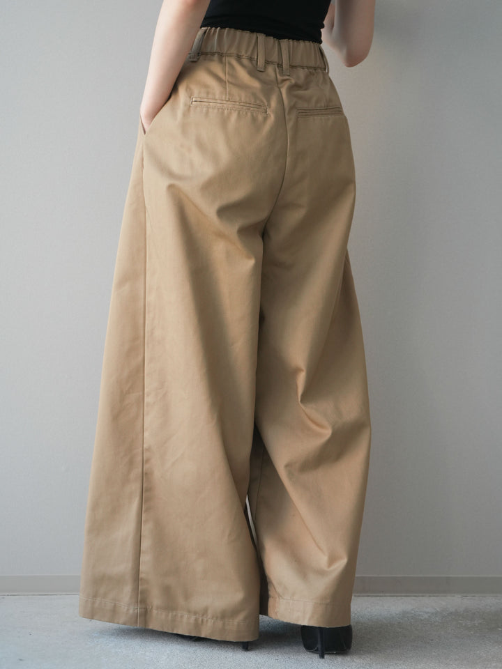 [予約]ツイルタックチノワイドパンツ/beige