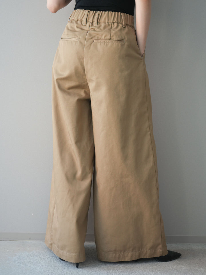 [予約]ツイルタックチノワイドパンツ/beige