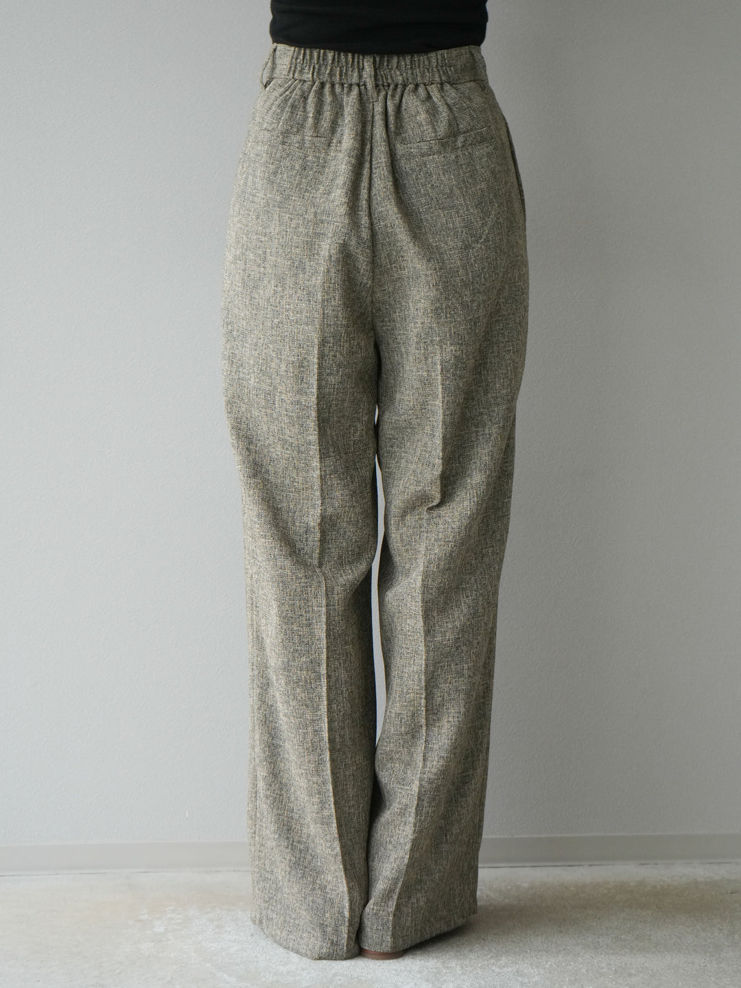 [予約]ミックスツイードタックパンツ/ブラウン