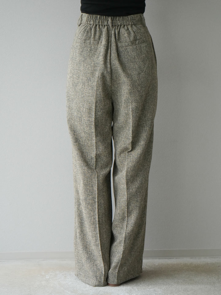 [予約]ミックスツイードタックパンツ/ブラウン