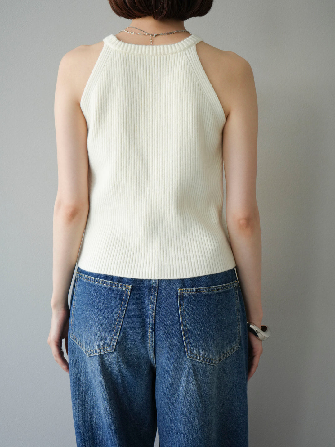 [予約]リブニットアメスリタンクトップ/オフ