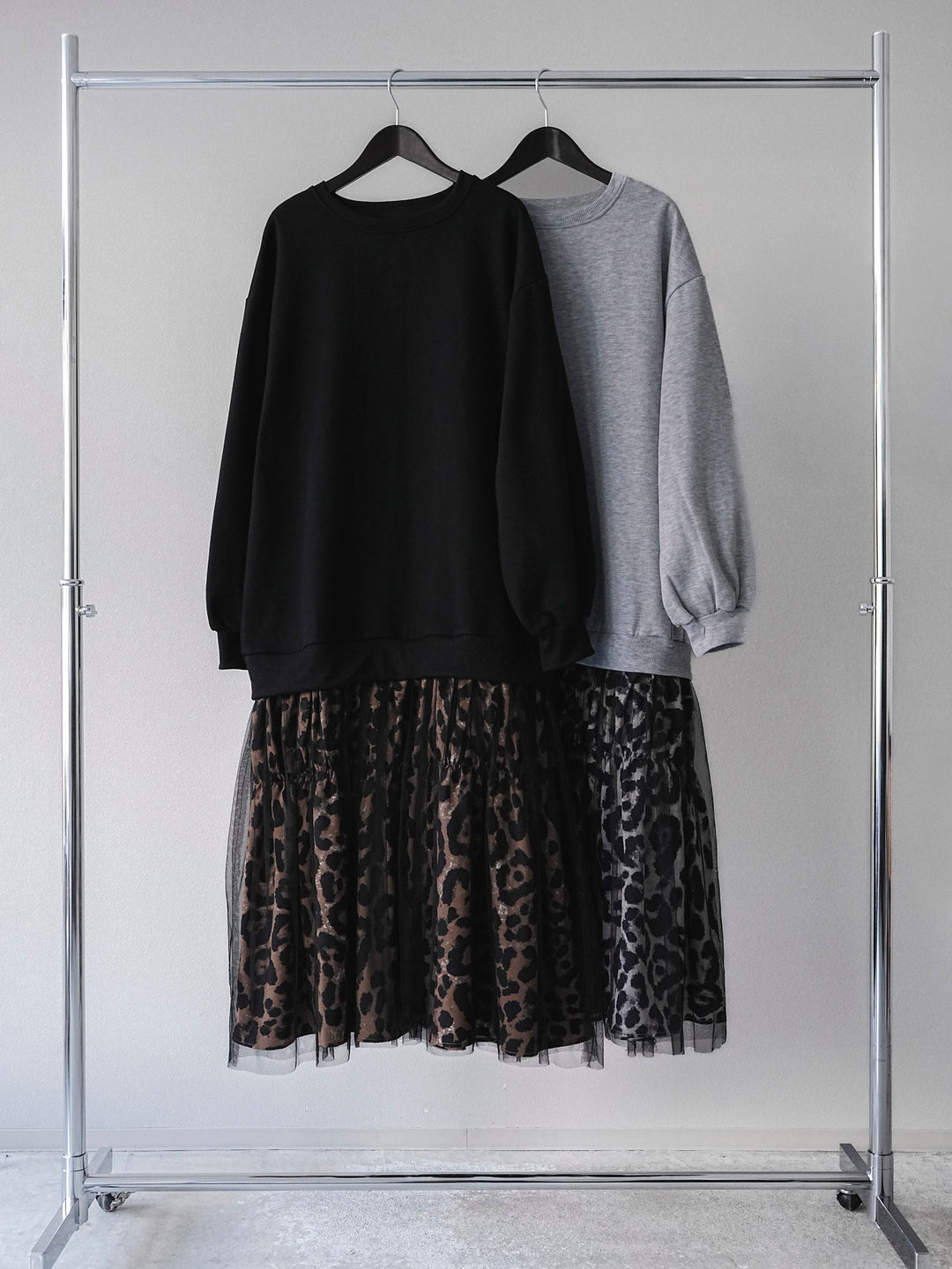 [SET] Sweat Docking 動物印花層疊連身裙 + 可選飾品套裝（2 套）