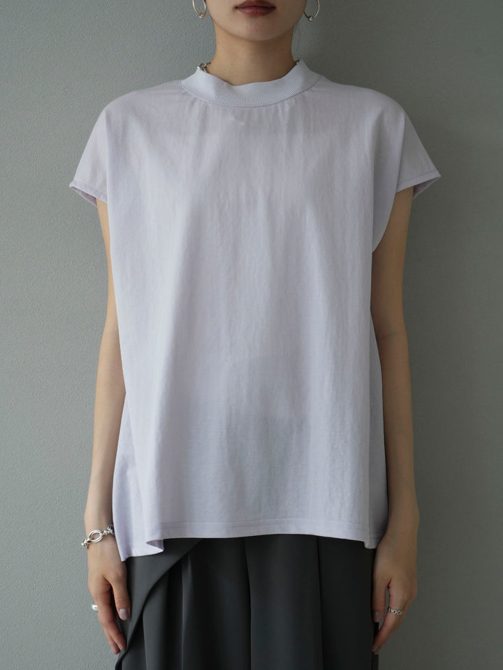 [Pre-order] Cool-touch petite neck French sleeve T-shirt/Lavender