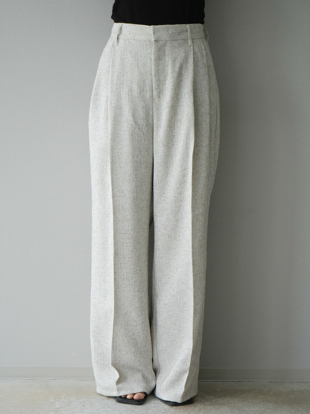 [予約]ミックスツイードタックパンツ/アイボリー