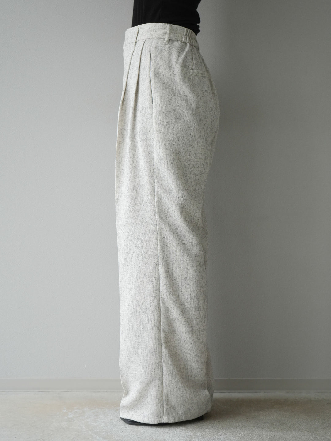 [予約]ミックスツイードタックパンツ/アイボリー