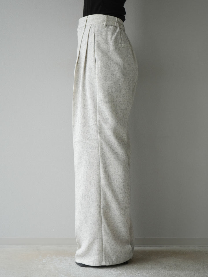 [予約]ミックスツイードタックパンツ/アイボリー