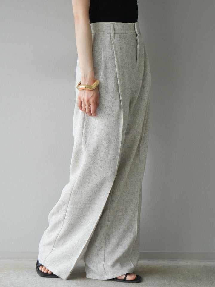 [予約]ミックスツイードタックパンツ/アイボリー