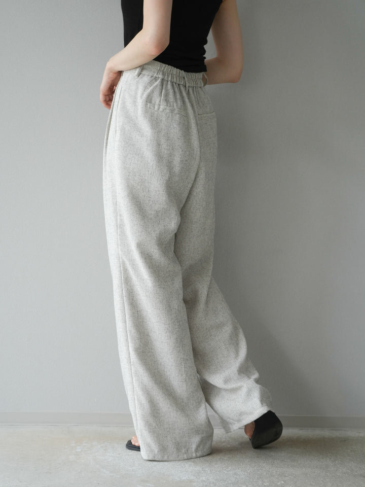 [予約]ミックスツイードタックパンツ/アイボリー