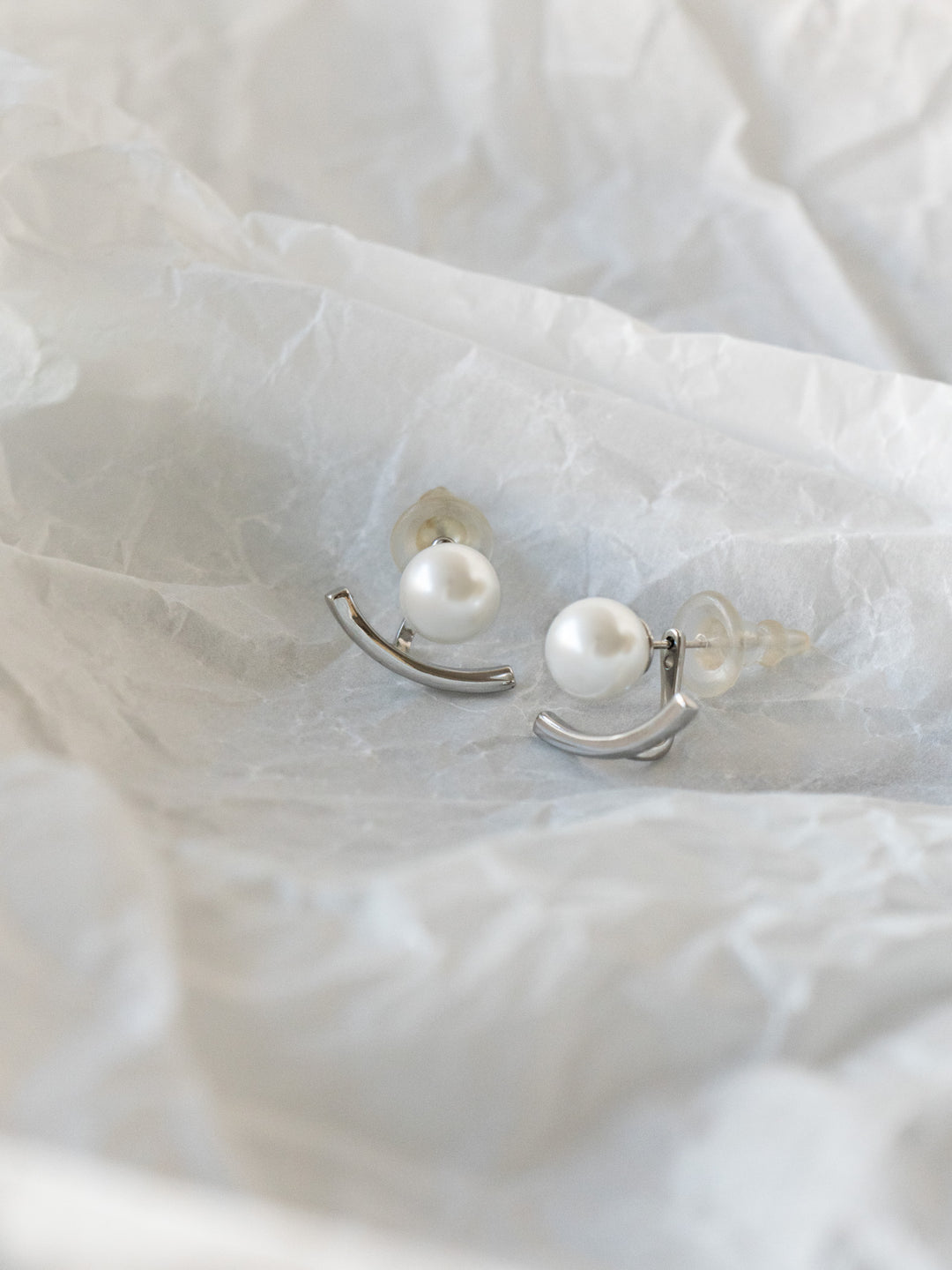 [予約]2WAYパールモチーフピアス/silver